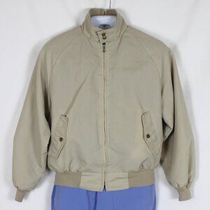 SADDLEBROOK Tan Jacket Men Size Medium Full Zipper Long Sleeve Vtg. Made in USA